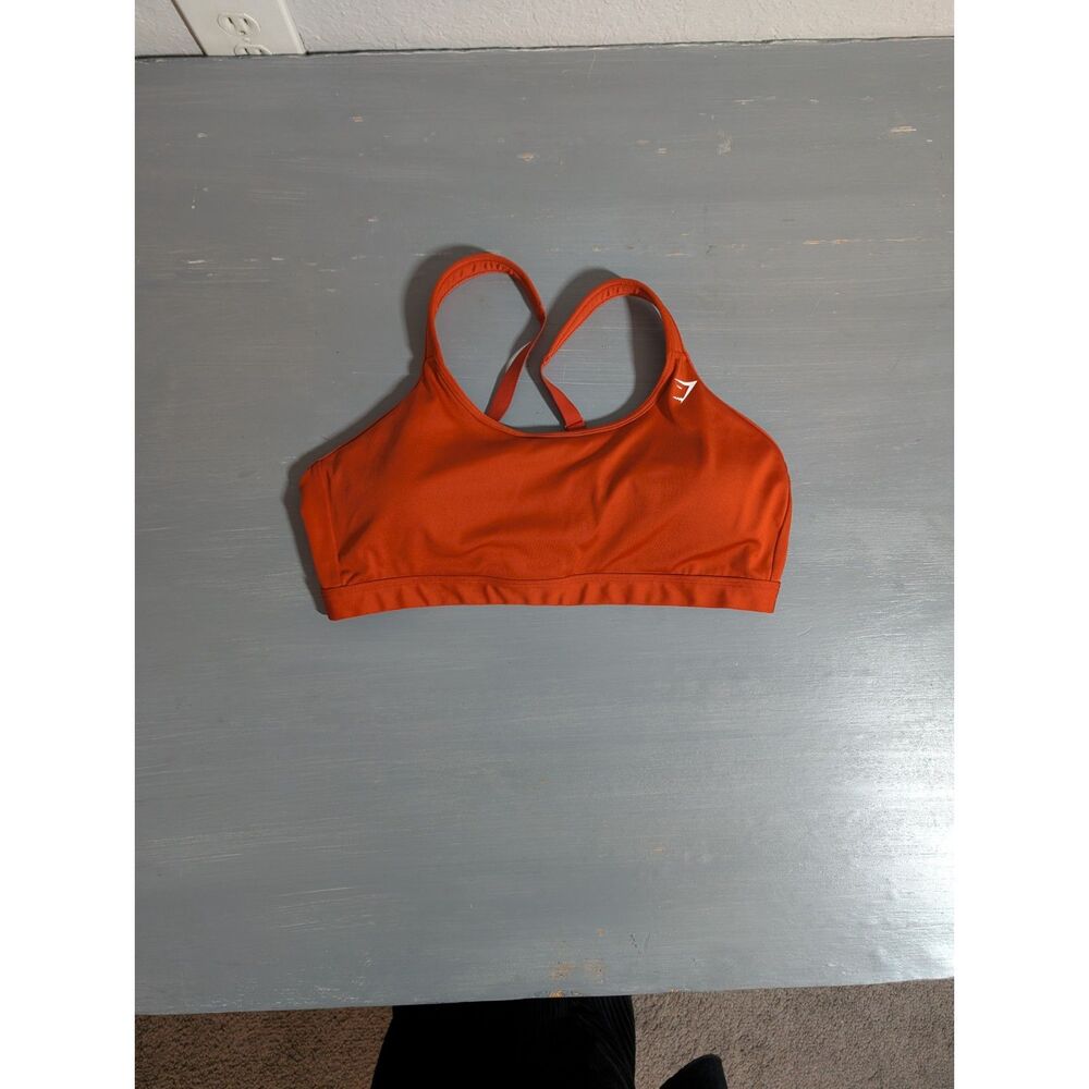 Gymshark Orange Racerback Sports Bra – Lightweight Workout Training Top